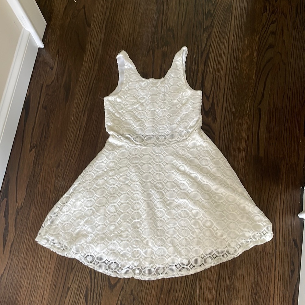 White lace girls graduation dress